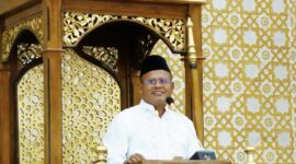 Walikota Prabumulih H. Arlan saat memberikan sambutan kegiatan Safari Ramadhan sekaligus peringatan Nuzulul Qur’an